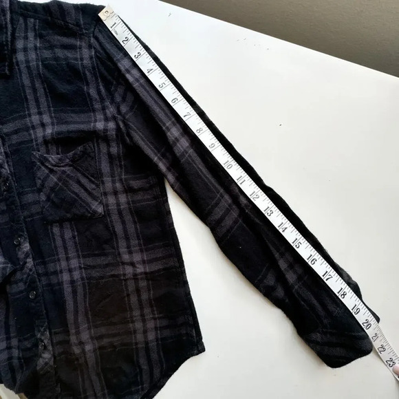 Rails Plaid Hunter Black Grey Long Sleeve Button Down Womens XS - Picture 10 of 10